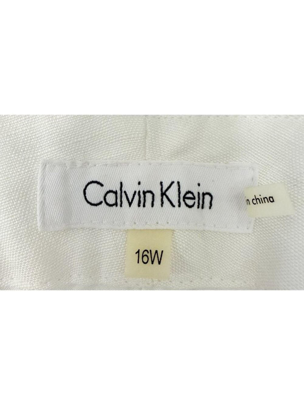 Calvin Klein Women White Straight-Leg Linen Blend Pants Career Casual 16W NWT - Picture 8 of 8